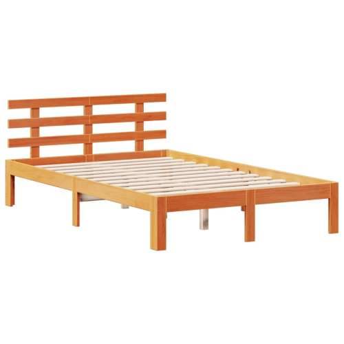 Krevet s regalom za knjige bez madraca 135 x 190 cm od borovine - Voštano smeđa 135 x 190 cm Cijena