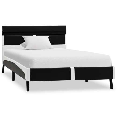 Okvir za krevet od umjetne kože s LED svjetlom crni 90 x 200 cm - Crno-bijelo 90 x 200 cm Cijena