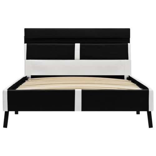 Okvir za krevet od umjetne kože s LED svjetlom crni 90 x 200 cm - Crno-bijelo 90 x 200 cm Cijena