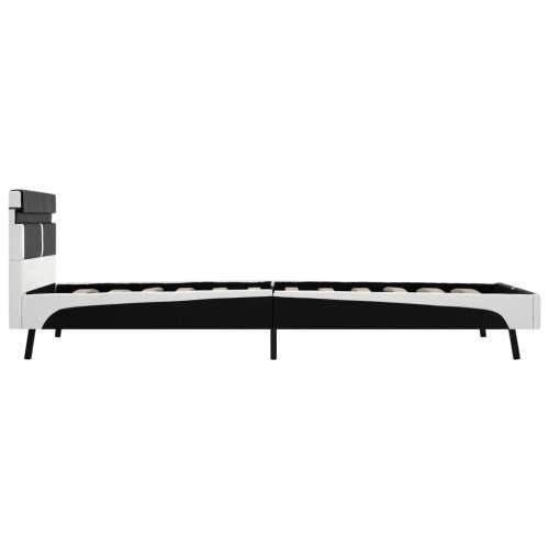 Okvir za krevet od umjetne kože s LED svjetlom crni 90 x 200 cm - Crno-bijelo 90 x 200 cm Cijena