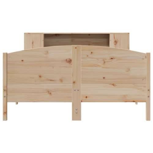 Krevet s regalom za knjige bez madraca 140x200 cm od borovine - Prirodna 140 x 200 cm Cijena