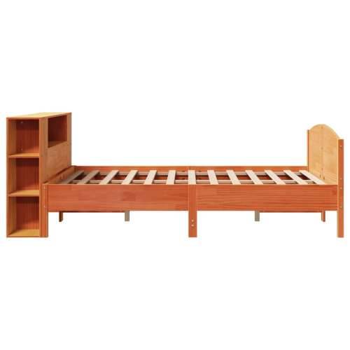 Krevet s regalom za knjige bez madraca 140 x 190 cm od borovine - Voštano smeđa 140 x 190 cm Cijena