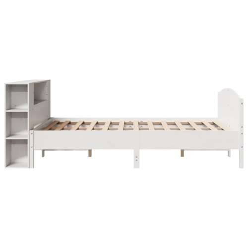 Krevet s regalom z knjige bez madraca bijeli 120x190cm borovina - Bijela 120 x 190 cm Cijena