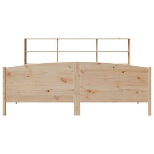 Krevet s regalom za knjige bez madraca 200 x 200 cm od borovine - Prirodna 200 x 200 cm Cijena