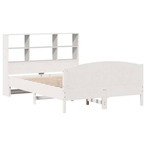 Krevet s regalom z knjige bez madraca bijeli 120x190cm borovina - Bijela 120 x 190 cm Cijena
