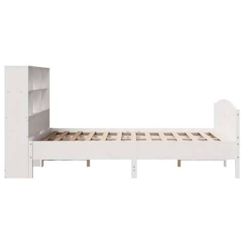 Krevet s regalom z knjige bez madraca bijeli 120x190cm borovina - Bijela 120 x 190 cm Cijena