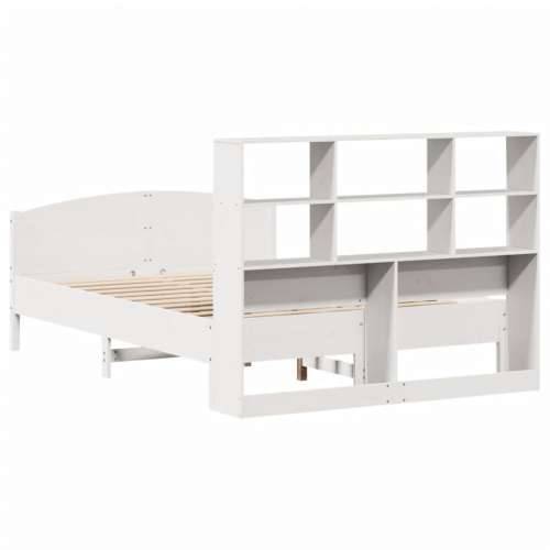 Krevet s regalom z knjige bez madraca bijeli 120x190cm borovina - Bijela 120 x 190 cm Cijena