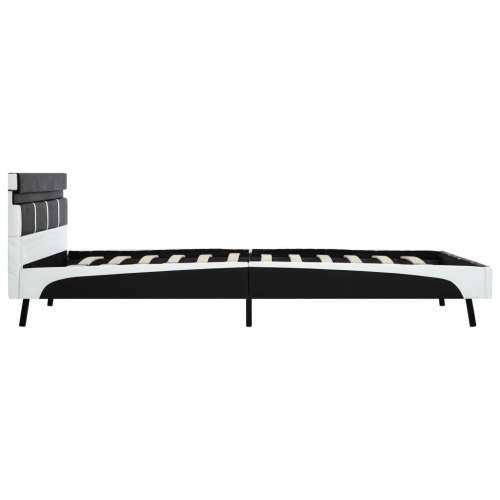 Okvir za krevet od umjetne kože s LED svjetlom crni 140x200 cm - Crno-bijelo 140 x 200 cm Cijena