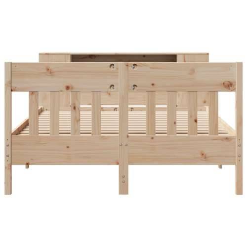Krevet s regalom za knjige bez madraca 140x190 cm od borovine - Prirodna 140 x 190 cm Cijena