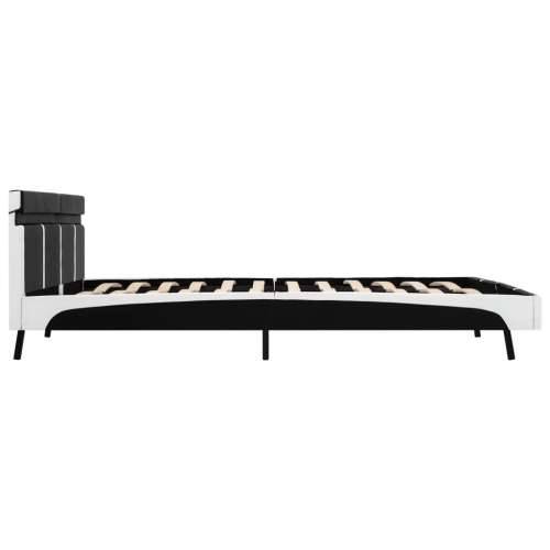 Okvir za krevet od umjetne kože s LED svjetlom crni 180x200 cm - Crno-bijelo 180 x 200 cm Cijena