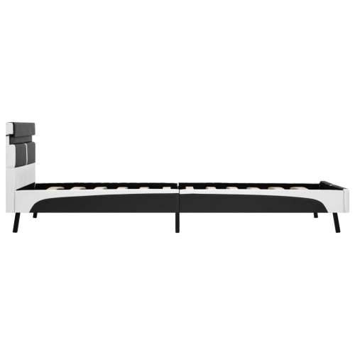 Okvir za krevet od umjetne kože s LED svjetlom sivi 90 x 200 cm - Siva i bijela 90 x 200 cm Cijena