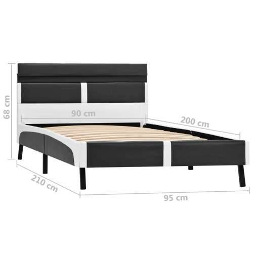 Okvir za krevet od umjetne kože s LED svjetlom sivi 90 x 200 cm - Siva i bijela 90 x 200 cm Cijena