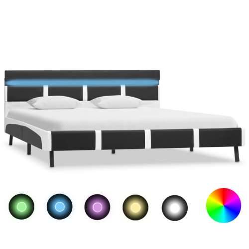 Okvir za krevet od umjetne kože s LED svjetlom sivi 120x200 cm - Siva i bijela 120 x 200 cm Cijena