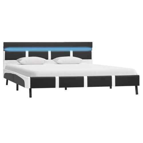 Okvir za krevet od umjetne kože s LED svjetlom sivi 120x200 cm - Siva i bijela 120 x 200 cm Cijena
