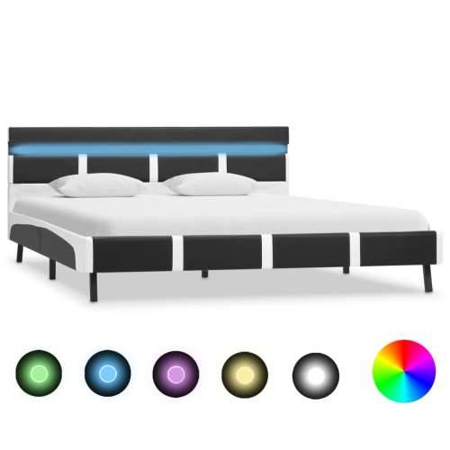 Okvir za krevet od umjetne kože s LED svjetlom sivi 140x200 cm