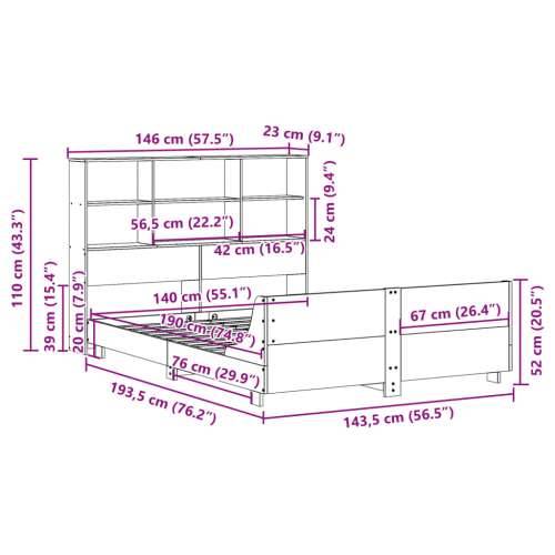 Okvir kreveta bez madraca bijeli 140 x 190 cm masivna borovina - Bijela 140 x 190 cm Cijena