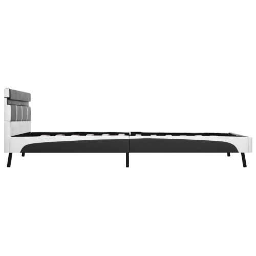 Okvir za krevet od umjetne kože s LED svjetlom sivi 160x200 cm - Siva i bijela 160 x 200 cm Cijena