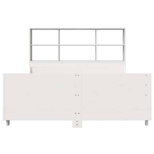 Krevet s regalom za knjige bez madraca bijeli 120x200cm od drva - Bijela 120 x 200 cm Cijena