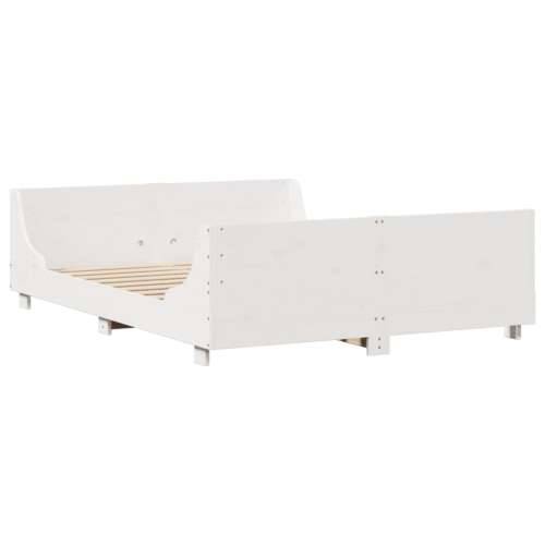 Krevet s regalom za knjige bez madraca bijeli 120x200cm od drva - Bijela 120 x 200 cm Cijena