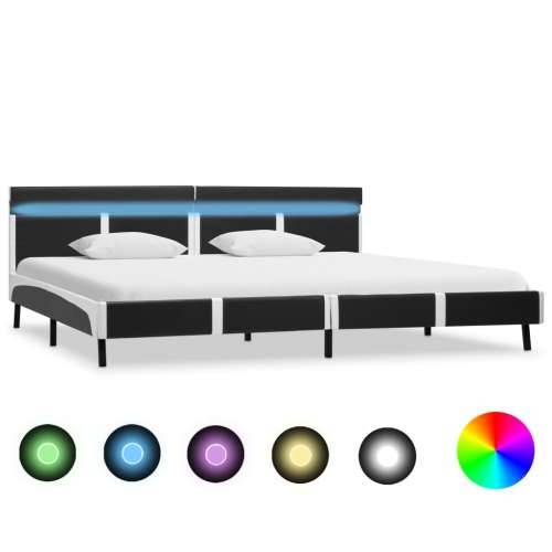Okvir za krevet od umjetne kože s LED svjetlom sivi 180x200 cm - Siva i bijela 180 x 200 cm Cijena