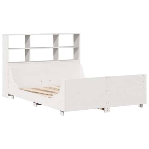 Krevet s regalom za knjige bez madraca bijeli 120x190cm od drva - Bijela 120 x 190 cm Cijena