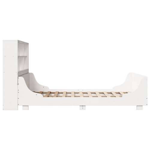 Krevet s regalom za knjige bez madraca bijeli 120x190cm od drva - Bijela 120 x 190 cm Cijena