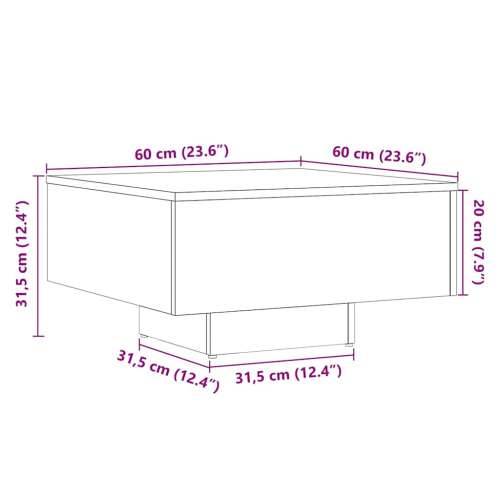 Stol za kavu staro drvo 60x60x31,5 cm konstruiranog drva - Staro drvo 1 Cijena