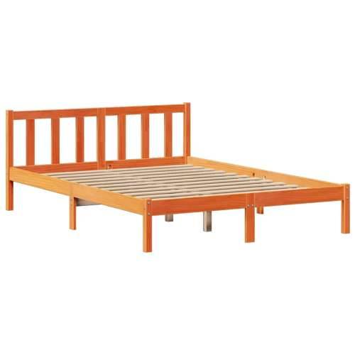 Krevet s regalom za knjige bez madraca 150x200 cm od borovine - Voštano smeđa 150 x 200 cm Cijena