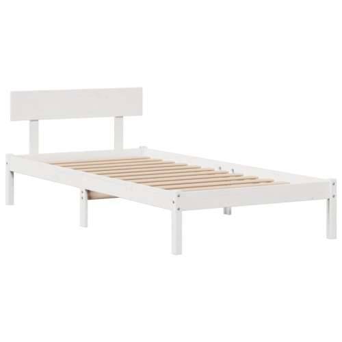Krevet s regalom za knjige bez madraca bijeli 75x190cm borovina - Bijela 75 x 190 cm Cijena
