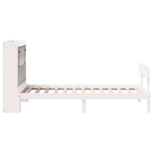 Krevet s regalom za knjige bez madraca bijeli 75x190cm borovina - Bijela 75 x 190 cm Cijena