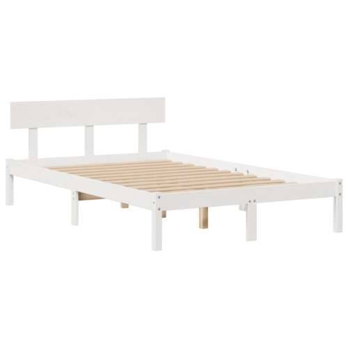 Krevet s regalom z knjige bez madraca bijeli 135x190cm borovina - Bijela 135 x 190 cm Cijena