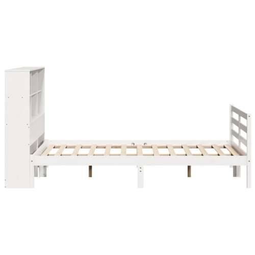 Krevet s regalom z knjige bez madraca bijeli 140x190cm borovina - Bijela 140 x 190 cm Cijena