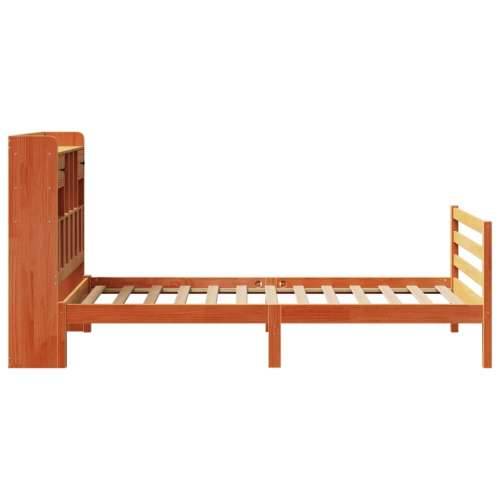 Krevet s regalom za knjige bez madraca 75 x 190 cm od borovine - Voštano smeđa 75 x 190 cm Cijena