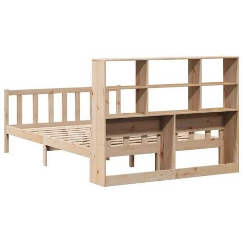 Krevet s regalom za knjige bez madraca 120x190 cm od borovine - Prirodna 120 x 190 cm Cijena