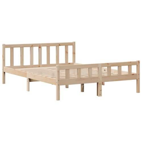 Krevet s regalom za knjige bez madraca 120x190 cm od borovine - Prirodna 120 x 190 cm Cijena