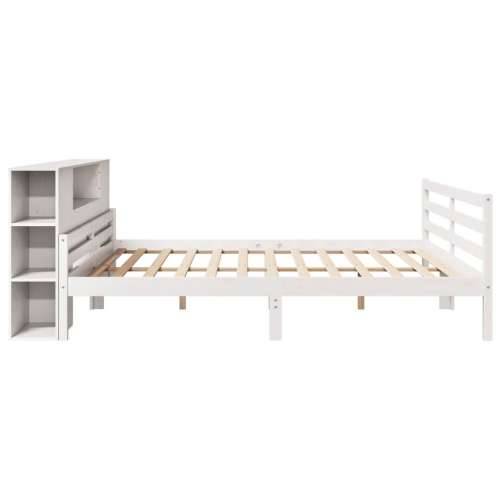 Krevet s regalom z knjige bez madraca bijeli 180x200cm borovina - Bijela 180 x 200 cm Cijena