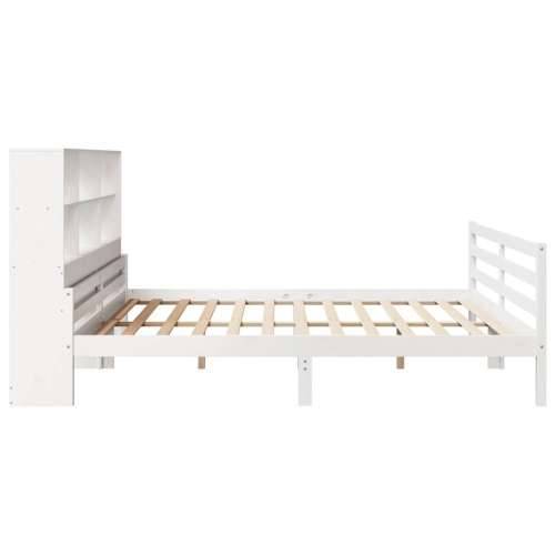 Krevet s regalom z knjige bez madraca bijeli 180x200cm borovina - Bijela 180 x 200 cm Cijena