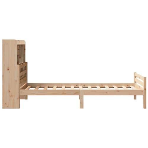 Krevet s regalom za knjige bez madraca 100 x 200 cm od borovine - Prirodna 100 x 200cm Cijena