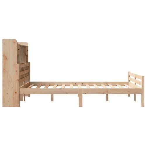 Krevet s regalom za knjige bez madraca 150 x 200 cm od borovine - Prirodna 150 x 200cm Cijena