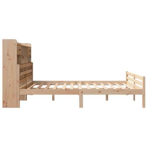 Krevet s regalom za knjige bez madraca 200 x 200 cm od borovine - Prirodna 200 x 200cm Cijena
