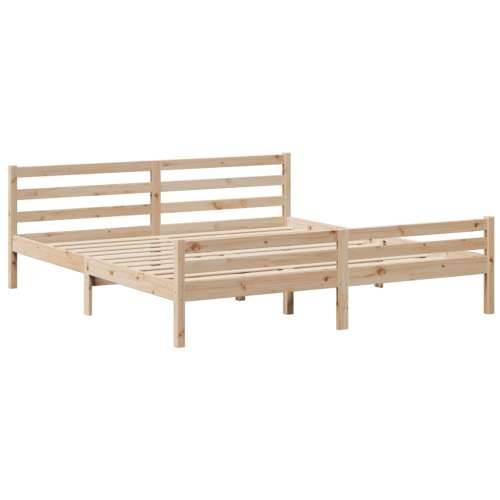 Krevet s regalom za knjige bez madraca 200 x 200 cm od borovine - Prirodna 200 x 200cm Cijena