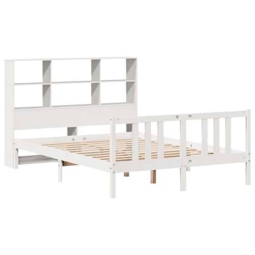 Krevet s regalom z knjige bez madraca bijeli 160x200cm borovina - Bijela 160 x 200 cm Cijena