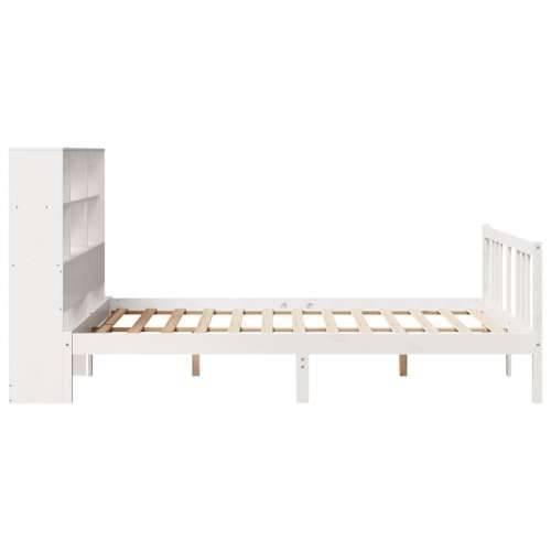 Krevet s regalom z knjige bez madraca bijeli 160x200cm borovina - Bijela 160 x 200 cm Cijena