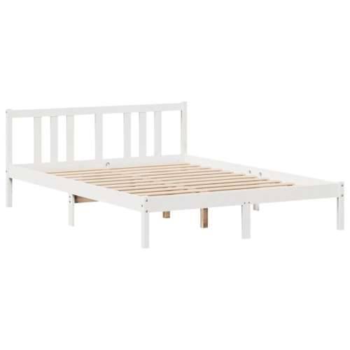 Krevet s regalom z knjige bez madraca bijeli 160x200cm borovina - Bijela 160 x 200 cm Cijena
