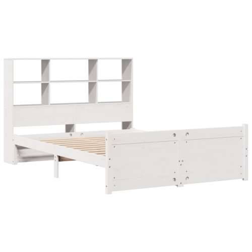 Krevet s regalom z knjige bez madraca bijeli 140x190cm borovina - Bijela 140 x 190 cm Cijena