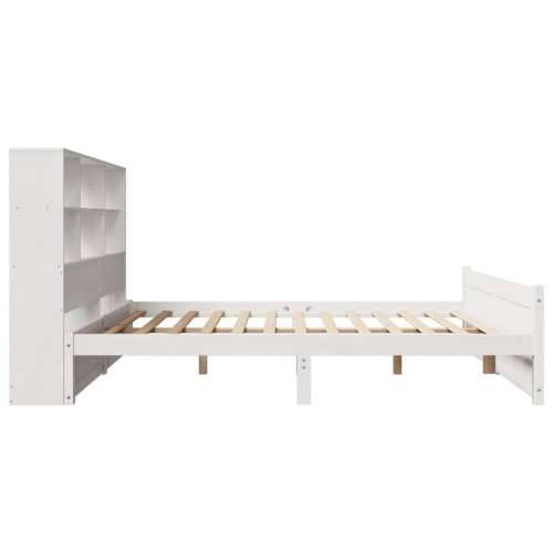 Krevet s regalom z knjige bez madraca bijeli 140x190cm borovina - Bijela 140 x 190 cm Cijena