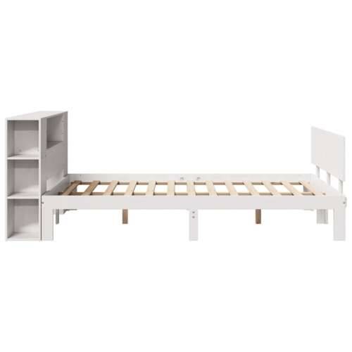 Krevet s regalom z knjige bez madraca bijeli 120x190cm borovina - Bijela 120 x 190 cm Cijena
