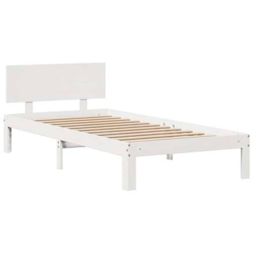 Krevet s regalom z knjige bez madraca bijeli 120x190cm borovina - Bijela 120 x 190 cm Cijena