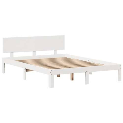 Krevet s regalom z knjige bez madraca bijeli 140x190cm borovina - Bijela 140 x 190 cm Cijena