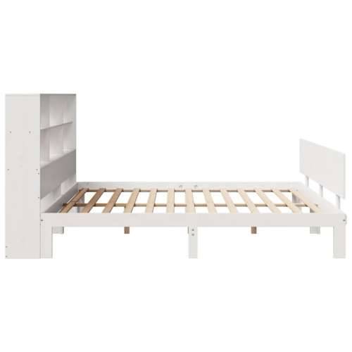 Krevet s regalom z knjige bez madraca bijeli 180x200cm borovina - Bijela 180 x 200 cm Cijena